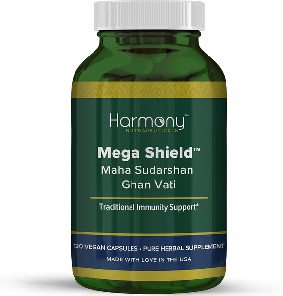 Harmony Nutraceuticals Mahasudarshan Ghan Vati Mega Shield Maha Sudarshan Ghan Vati Harmony Nutraceuticals Pure Ayurveda 120 Vegan Capsules