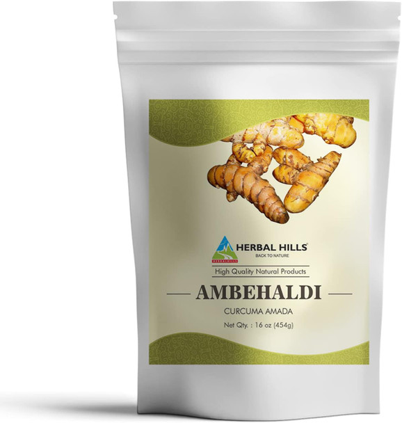 Herbal Hills Ambehaldi Powder Turmeric Powder/Amba Haldi/Curcuma Amada/Curcuma Longa/Turmeric Curcumin | 16 Oz (454 Gms)