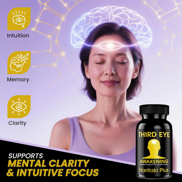 Kailash Herbals Third Eye Awakening - Organic Haritaki Capsules- Kailash Herbals-100 Capsules- 650 Mg Each-Terminalia Chebula- Vegan