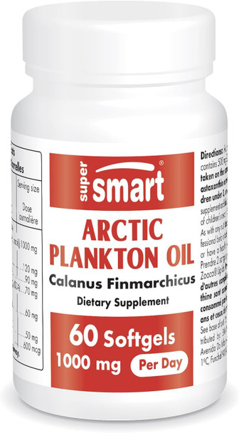 Supers Mart - Arctic Plankton Oil 1000Mg Per Day (Patented) - Greater Nutrition Than Fish & Krill Oil Supplement - With Omega-3 Fatty Acids Epa Dha & Sda | Non-Gmo & Gluten Free - 60 Softgels
