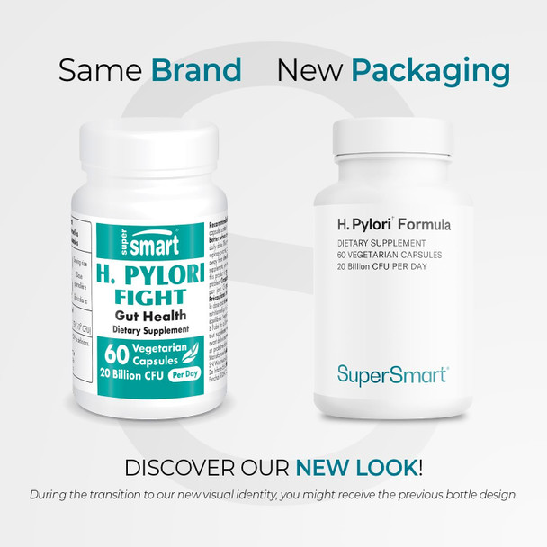 Supers Mart - H. Pylori Fight Natural Treatment 20 Billion Cfu Per Day (Probiotic Lactobacillus Reuteri) - Gastric Acid Reflux Relief - Stomach Repair | Non-Gmo & Gluten Free - 60 Vegetarian Capsules