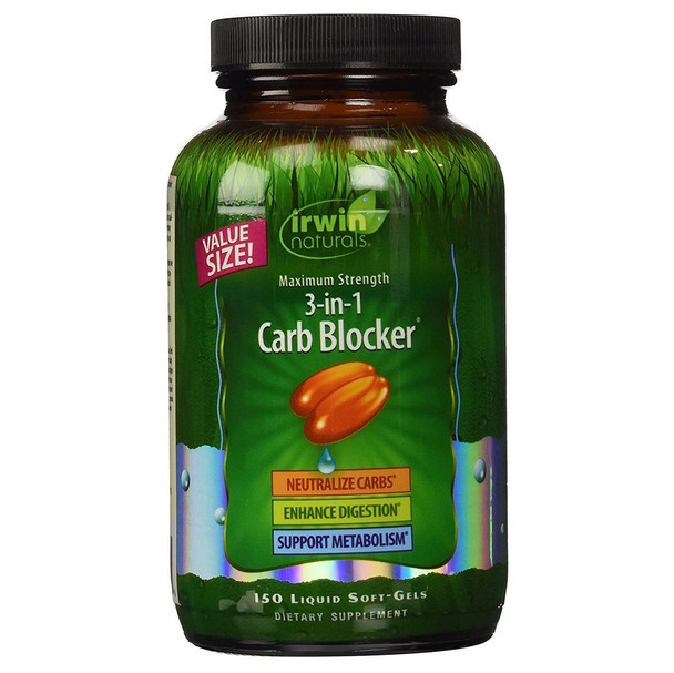 Irwin Naturals 3-in-1 Carb Blocker 150 Liquid Soft Gels