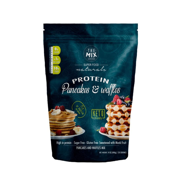 Themix Superfoods Pancakes Or Waffles Mix - Zero Carbohydrates Per Serving - No Erythritol - No Nuts - Gluten Free - Easy To Make - 20 Serving - 400 G - The Mix Superfoods Themix Superfoods Pancakes Or Waffles Mix - Zero Carbohydrates Per Serving - No Erythritol - No Nuts - Gluten Free - Easy To Make - 20 Serving - 400 G - The Mix Superfoods