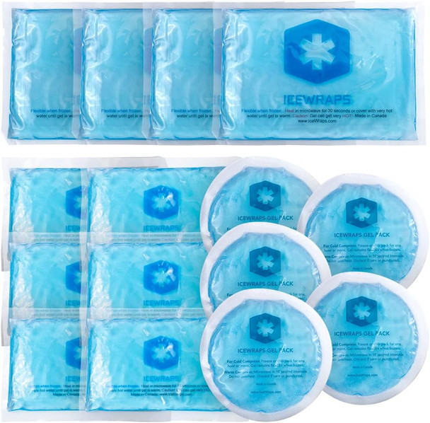 Icewraps 5”X7” Reusable Gel Ice Packs 3"X5" Medical-Grade Hot & Cold Therapy Packs And Small Reusable Ice Packs Bundle - Hot Cold Pack For Injuries Pain Relief Migraines - Pads For Pain Relief
