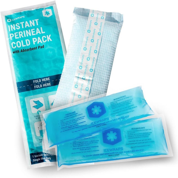 Icewraps Instant Perineal Cold Pack And 4X10 Reusable Perineal Gel Ice Packs Bundle - Cold Pack For First Aid Breastfeeding Mastitis Postpartum Hemorrhoid And Perineal Injuries