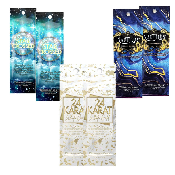 Australian Gold Designer Skin Tanning Lotions Sample Pack - 6 Packets Beige