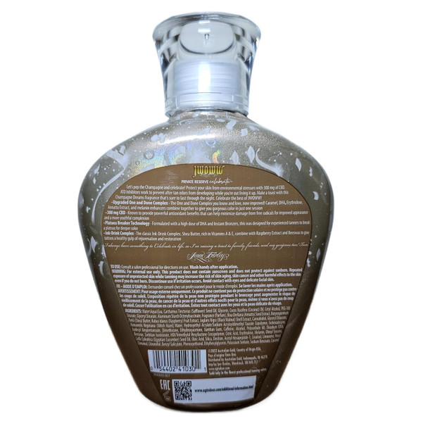 Australian Gold Jwoww Celebrate Private Reserve Dark Bronzer Tanning Lotion 10 Oz. With Jwoww Shore Nights Sample Packet