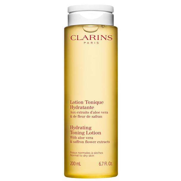 Clarins Hydrating Toning Lotion | Cleanses Tones Hydrates And Balances Skin'S Microbiota |Plant-Based Ingredients Including Aloe Vera | Alcohol-Free | Normal To Dry Skin Types