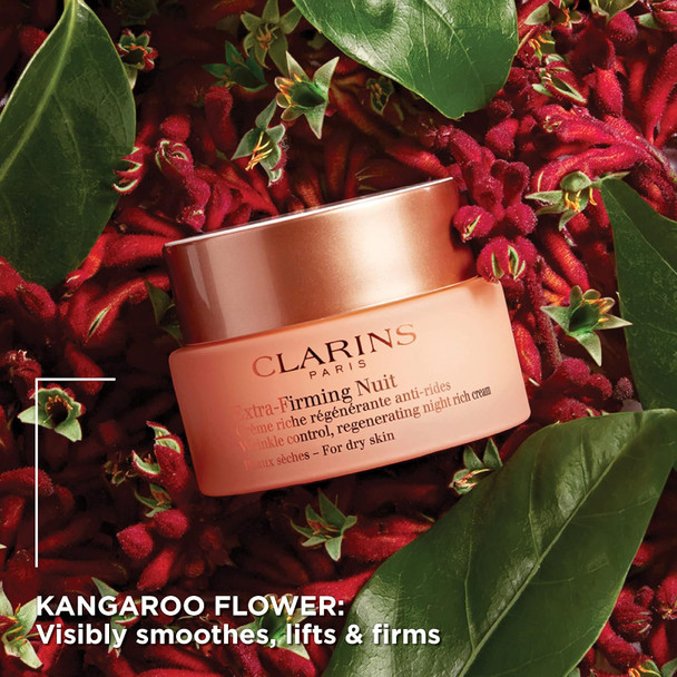Clarins Extra-Firming Night Cream | Anti-Aging Moisturizer | In Just 2 Weeks Skin Appears Visibly Regenerated Firmer And Tighter* | Evens Skin Tone | Nourishes And Soothes | Dry Skin Type | 1.6 Oz