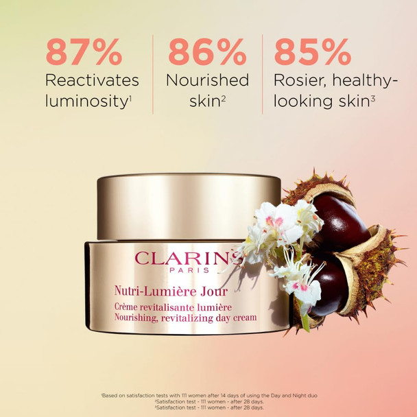 Clarins Nutri-Lumière Day Cream | Anti-Aging Moisturizer | Restores Radiance And Vitality To Mature Skin | Minimizes Appearance Of Deep Wrinkles And Age Spots | Nourishes And Softens | 1.6 Ounces