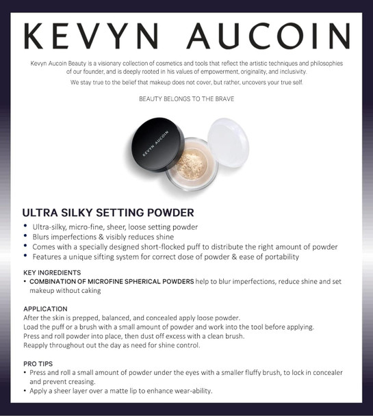 Kevyn Aucoin Smooth & Set Loose Powder With Puff: Universal Shade All Skin Types & Tones. Sheer Lightweight Blends Well Blurs Imperfections Reduces Shine. Makeup Artist Go To For Even Skin Finish