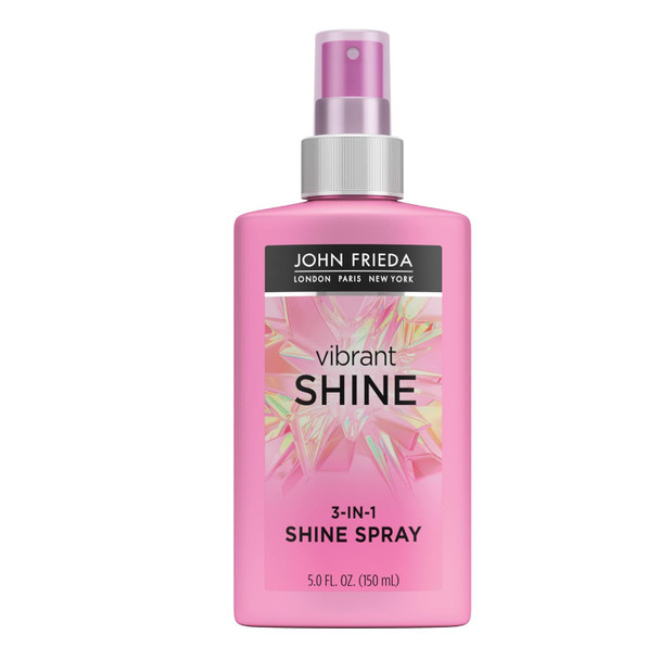 John Frieda Vibrant Shine Spray Glossy Hair Treatment & Weightless Argan Oil Spray For Detangling With Heat Protectant Up To 450F 5 Ounce