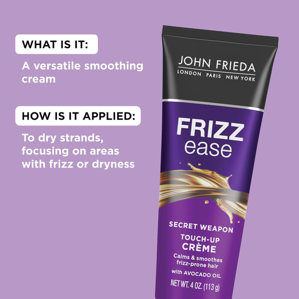 John Frieda Frizz Ease Secret Weapon Touch Up Cream: Anti-Frizz Styling Cream For Smooth Frizz-Prone Hair (4 Oz Pack Of 2)