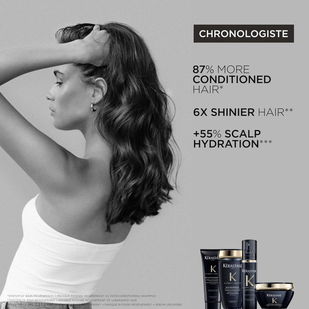 Kerastase Chronologiste Regenerant Shampoo | Revitalizes Hair & Scalp | With Hyaluronic Acid & Vitamin E | For Dull Dry Brittle & Sensitized Hair Types | 8.5 Fl Oz