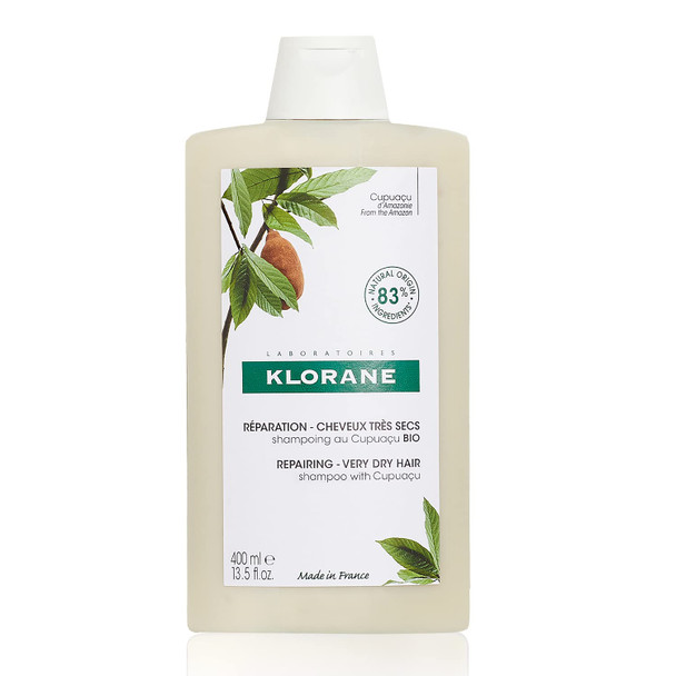 Klorane Shampoo With Organic Cupuaçu Butter Nourishing & Repairing For Very Dry Damaged Hair Sls/Sles-Free Biodegradable 13.5 Fl. Oz.