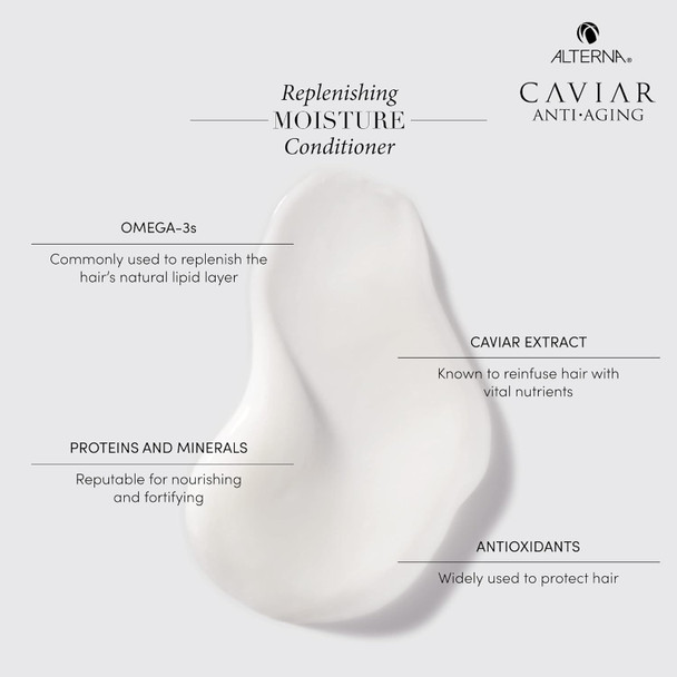 Alterna Caviar Anti-Aging Replenishing Moisture Shampoo And Conditioner Standard Set 8.5Oz Each | Protects Restores & Hydrates | Sulfate Free