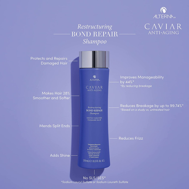 Alterna Caviar Anti-Aging Restructuring Bond Repair Shampoo 8.5-Ounce (2-Pack)