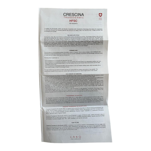 Crescina Transdermic Hfsc 100% Treatment 1300 Woman 40 Vials