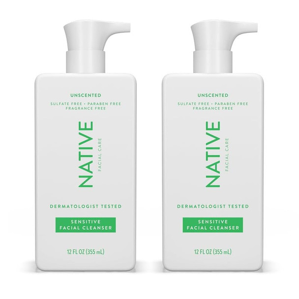 Native Sensitive Face Wash Spa Day Every Day Facial Cleanswer (2 Pack) | Daily Face Cleanerwith Aloe And Vitamin B3 Unscented 12 Fl Oz Native Sensitive Face Wash Spa Day Every Day Facial Cleanswer (2 Pack) | Daily Face Cleanerwith Aloe And Vitamin B3 Unscented 12 Fl Oz