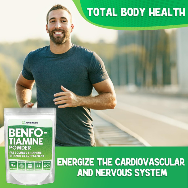 Xprs Nutra Benfotiamine (Thiamine) - Fat Soluble Happy Heart Thiamine - Enhanced Vitamin B1 Benfotiamine to Support Cognitive Health - Vegan Friendly Benfotamine (4 Ounce)