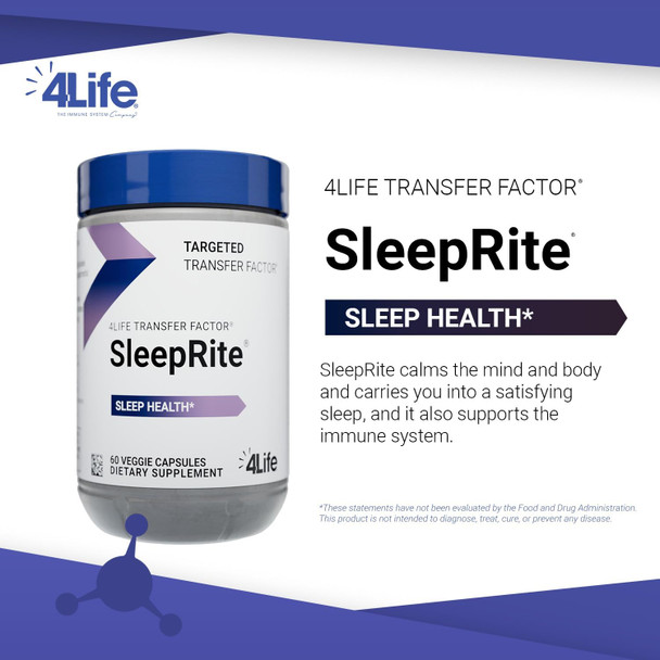 4Life Transfer Factor SleepRite - All-Natural Immune and Sleep Support with GABA and melatonin - 60 Capsules