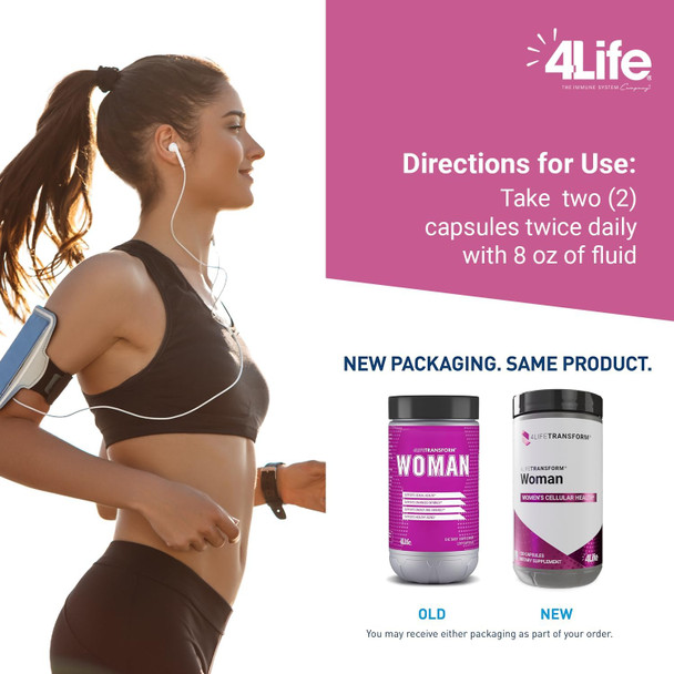 4Life Transform Woman – Cellular Aging & Wellness Supplement for Women - Supports Healthy Skin- 120 Capsules