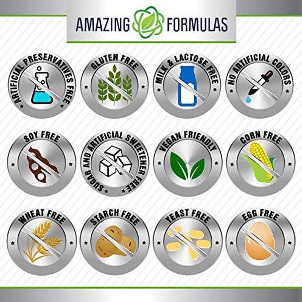 Amazing Nutrition Formulas L-Ornithine 1500 Mg Per Serving Veggie Capsules Supplement | Non-GMO | Gluten | Made in USA (120 Count)