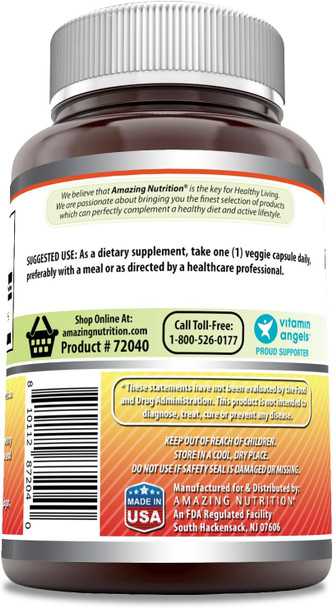 Amazing Nutrition Formulas Vitamin C Supplement |1000 Mg | 100 Veggie Capsules | Non-GMO | Gluten | Made in USA