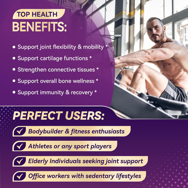 Aumeto Glucosamine Enhanced Formula with MSM Chondroitin Turmeric Collagen- for Joint Comfort Cartilage Flexibility - Made in The US