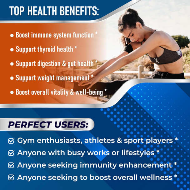 Aumeto Premium Sea Moss Supplement with Black Seed Oil Ashwagandha Bladderwrack Nettle- Advanced 18-in-1 Formula for Immunity Boosting Mineral-Rich - Made in The USA (150 Count (Pack of 1))