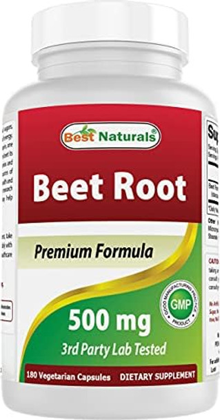 Best Naturals Beet Root Powder 500 Mg Capsules 180 Count
