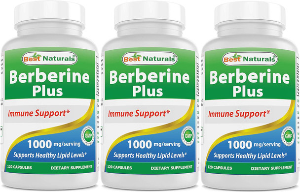 Best Naturals Berberine Plus 1000 mg/Serving 120 Capsules - (Pack of 3) Best Naturals Berberine Plus 1000 mg/Serving 120 Capsules - (Pack of 3)
