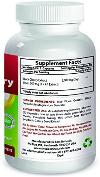 Best Naturals Black Cherry 1000 Mg Capsule 180 Count