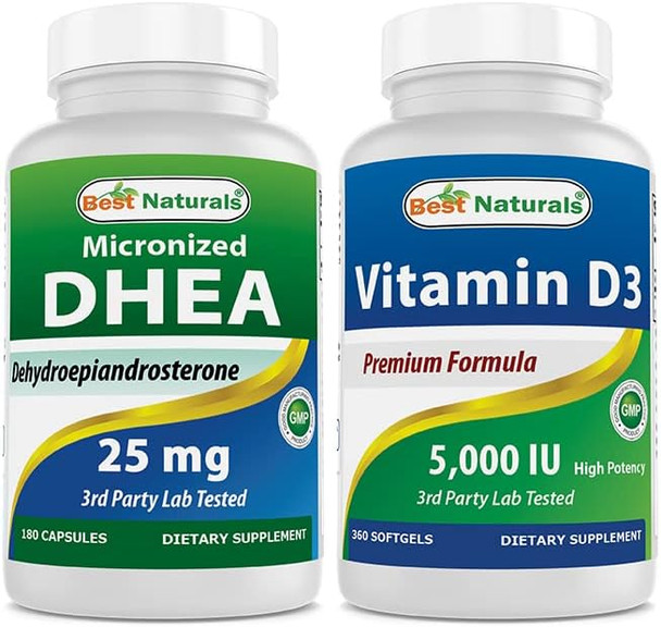 Best Naturals DHEA 25 mg & Vitamin D3 5000 IU