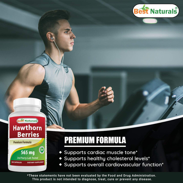 Best Naturals Hawthorn Berry 565 mg 180 Capsules (180 Count (Pack of 2))