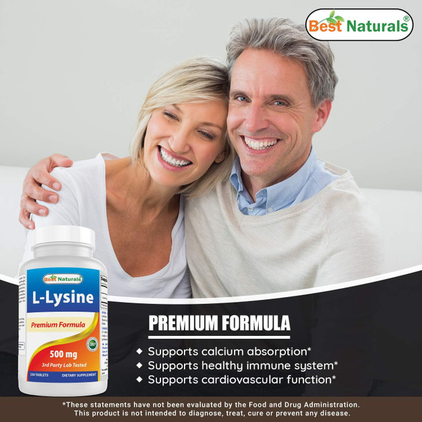 Best Naturals L-Lysine 500 mg & Magnesium Oxide 500 mg