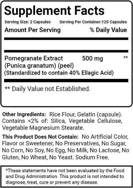 Best Naturals Pomegranate Extract 250 mg 250 Capsules