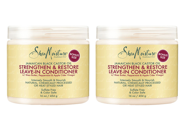 Shea Moisture Strengthen & Restore Leave-In Conditioner, 16 Ounce (Pack of 2)