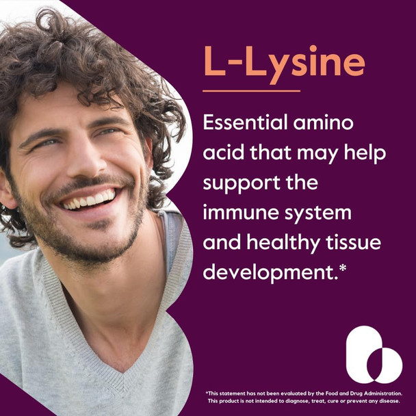 Bestvite L-Lysine 500mg per Capsule (240 Vegetarian Capsules) - No Stearates - No Fillers - No Flow Agents - Vegan - Non GMO - Gluten - No Stearic Acid - No Dicalcium Phosphate