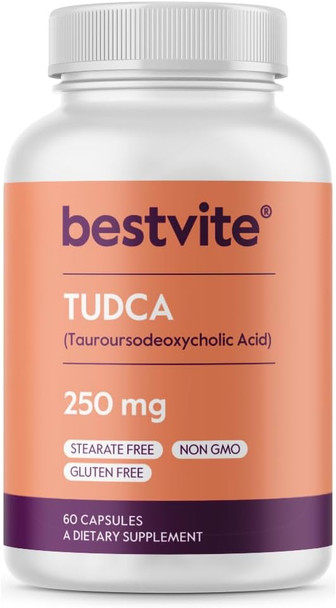 Bestvite TUDCA 250mg (60 Capsules) (Tauroursodeoxycholic Acid) - No Stearates - Gluten - Non GMO