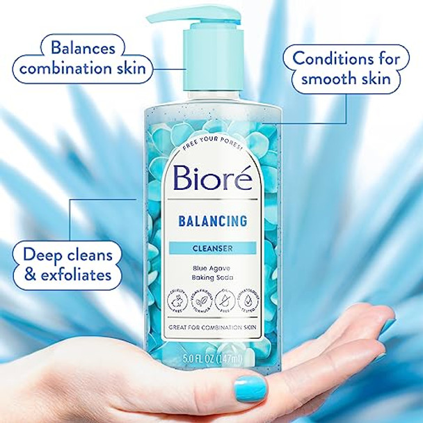Bioré Balancing Face Wash Cleanser For Combination Skin Ph Balanced Face Cleanser Vegan Cruelty 6.77 Oz Pack Of 3