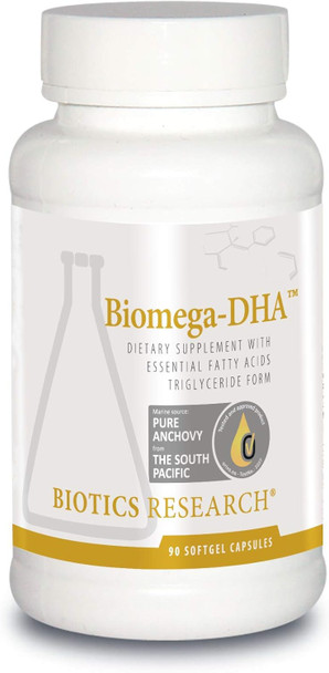 Biotics Research Biomega DHA Fish Oil 600 mg DHA Supports Learning and Memory Fetal Brain Vitamins 90 Softgels