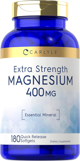 Carlyle - Magnesium Oxide 400mg | 180 Softgels | Non-GMO and Gluten Formula