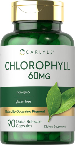 Carlyle Chlorophyll Pills | 90 Capsules | Naturally Occurring Pigment | Chlorophyll Concentrate Supplement | Non-GMO Gluten Complex