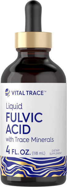 Carlyle Fulvic Acid Drops 4 fl oz | Liquid Trace Minerals | Ionic Supplement | Vegetarian Non-GMO & Gluten | by Vital Trace
