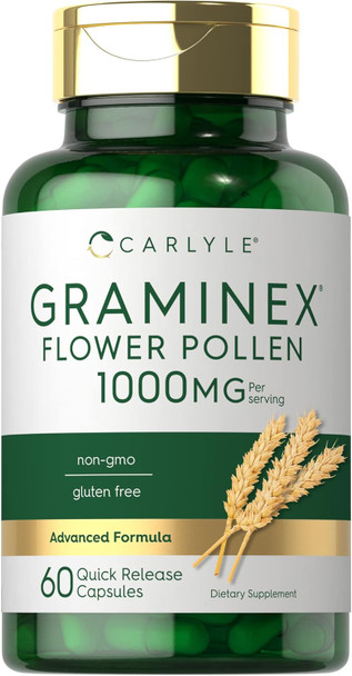 Carlyle Graminex Flower Pollen Extract | 1000 mg | 60 Capsules | Non-GMO & Gluten