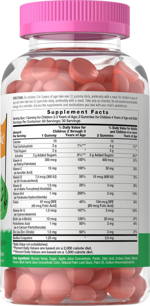 Carlyle Kids Multivitamin Gummies with Probiotics | 60 Chewables | Berry Flavor | Vegetarian Non-GMO Gluten Children's Supplement | by Lil' Sprouts | Packaging May Vary