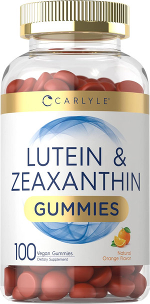 Carlyle Lutein and Zeaxanthin Gummies | 20mg of Lutein Supplement | 100 Orange Flavor Vegan Gummies | Non-GMO Gluten