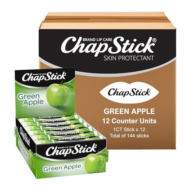 Chapstick Bulk Lip Balm Green Apple Lip Care Tubes 0.15 Oz 144 Ct Case