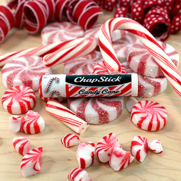 Chapstick Candy Cane Peppermint Lip Balm Tube Candy Cane Lip Balm and Lip Moisturizer for Lip Care - 0.15 Oz